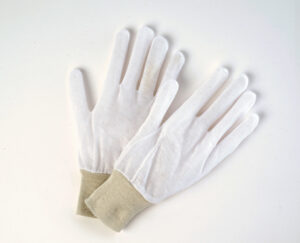 Men’s Cotton Bleach Inspector’s Gloves, Knit Wrist
