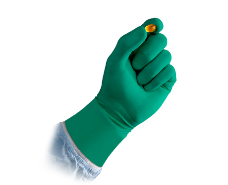 DERMASHIELD® poly-chloroprene latex-free glove with textured fingertips, green size 9