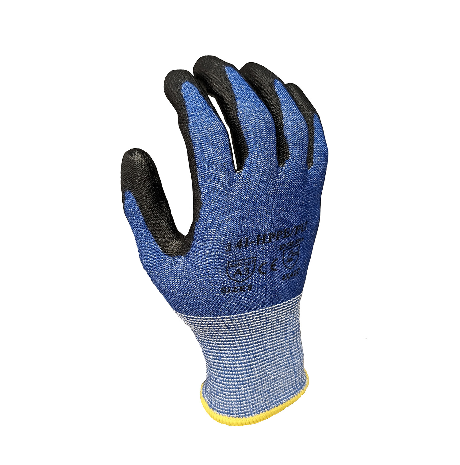 HIGH PERFORMANCE POLYETHYLENE (HPPE)CUT-RESISTANT GLOVES W/POLYURETHANE PALM COAT
