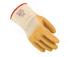 Palm-Coated Rubber Gloves with Nitrile Over Dip
