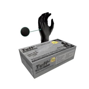 TUFF BLACK HEAVY DUTY DISPOSABLE NITRILE GLOVES, POWDER-FREE
