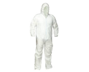 WHITE 60G BREATHABLE MEMBRANE HOODED COVERALL