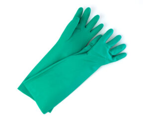18″ Green Nitrile Gloves, 22mil, Unlined