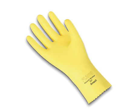 Natural Latex, Unsupported, Flock-Lined Gloves