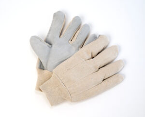 Men’s Leather Palm Gloves, Knit Wrist, Heavy Palm-Lined
