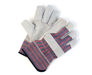 Men’s Split Leather Fitters Gloves, Rubberized Cuff