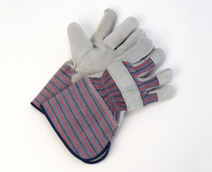Men’s Leather Fitters Gloves, Double Palm, 4″ Cuff