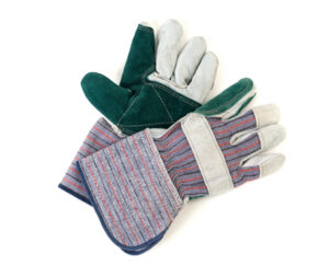 Men’s Leather Fitters Gloves, Double Palm, 4″ Cuff