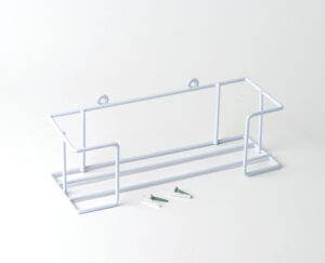 White metal exam gloves box holder with screws and wall anchors for easy mounting