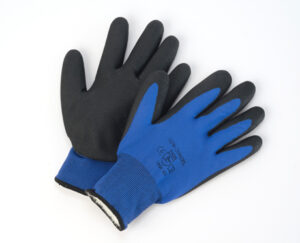 Black Nitrile Coated Blue Nylon Winter Gloves – Warm, durable, sizes M-XL – Mgear Supplies
