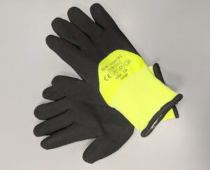 Black Microfoam Nitrile Hi-Vis Yellow Winter Gloves – Warm, durable, sizes M-XL – Mgear Supplies
