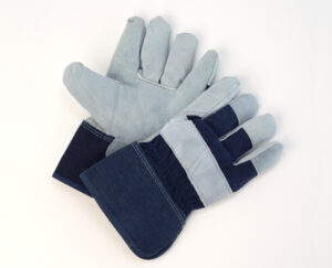 Men’s Split Leather Gloves with Red Fleece/Foam Liner