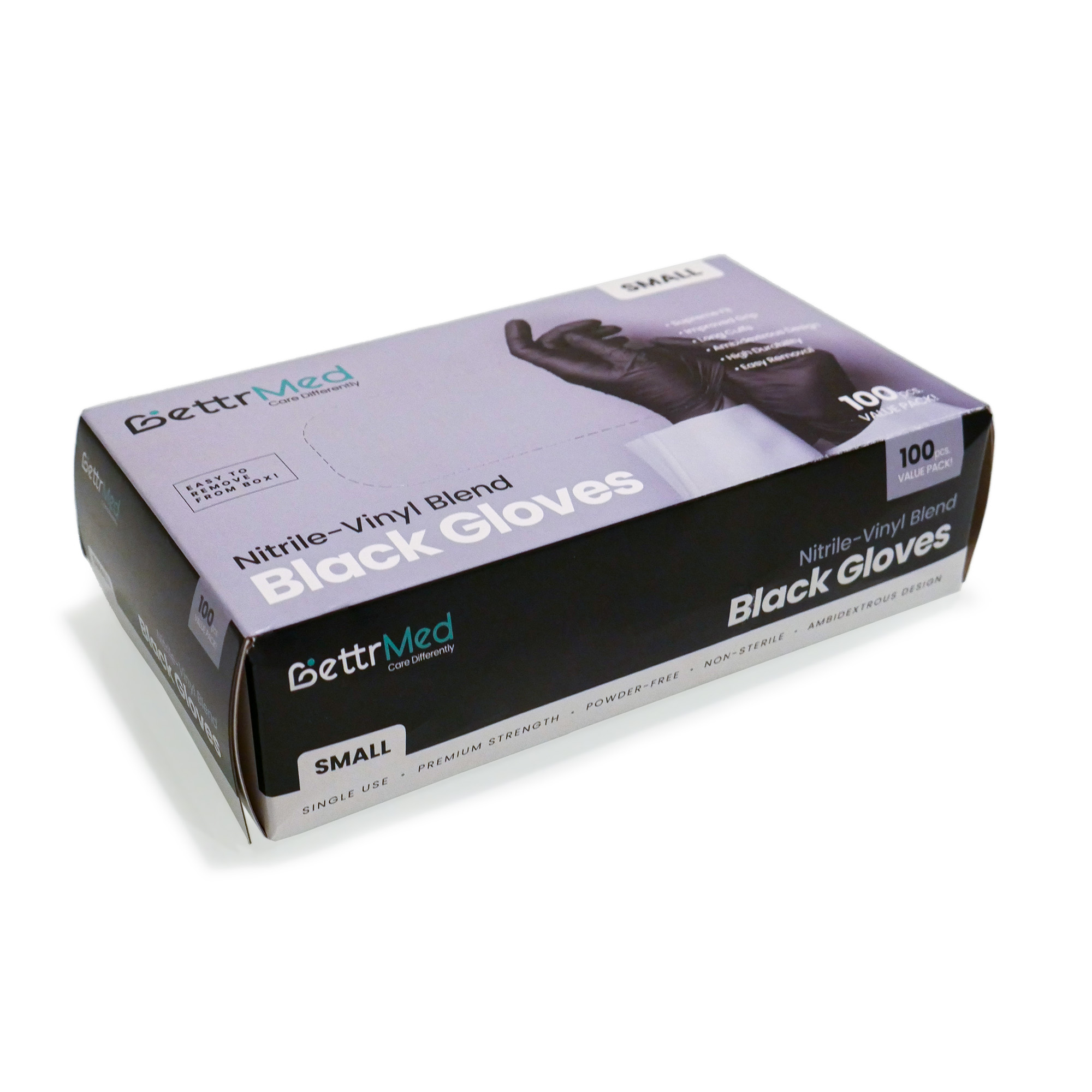 BettrMed™ Nitrile Vinyl Blend Gloves - Black -100